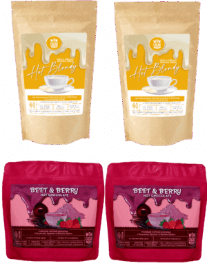 АКЦІЙНИЙ НАБІР - 30% на 2 упаковки Білого + 2 упаковки Рожевого ГАРЯЧОГО ШОКОЛАДУ (908г)